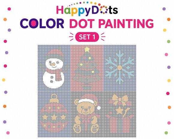 HappyDots Color DOT Painting set Christmas A4