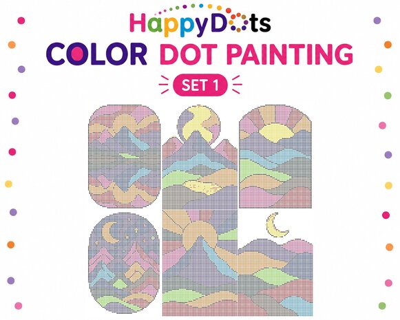 HappyDots Color DOT Painting set mountains A4