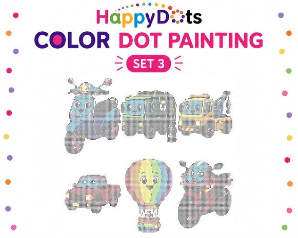 HappyDots Color DOT Painting set Vehicles A4
