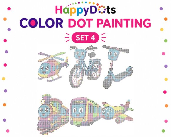 HappyDots Color DOT Painting set Vehicles A4
