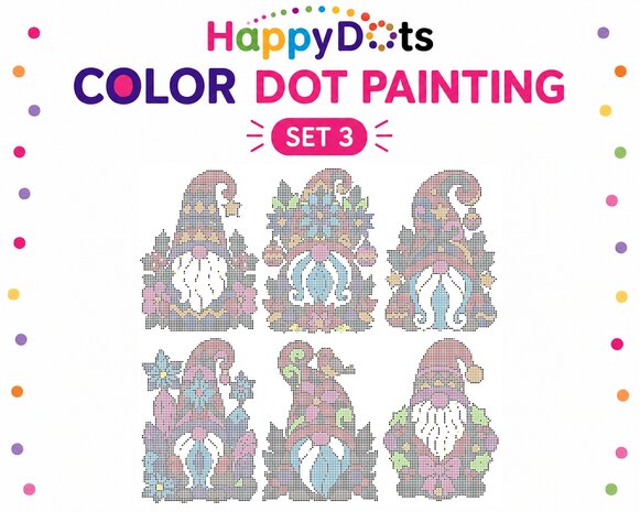 HappyDots Color DOT Painting set Christmas Gnomes A4