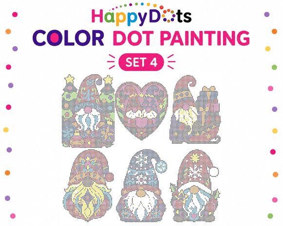 HappyDots Color DOT Painting set Christmas Gnomes A4