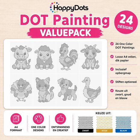 HappyDots DOT Painting Farm Animals Value Pack &ndash; 24 Sheets