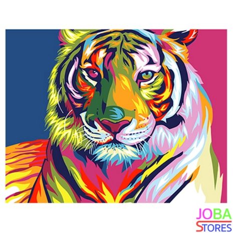 Diamond Painting Colored Tiger 30x40cm