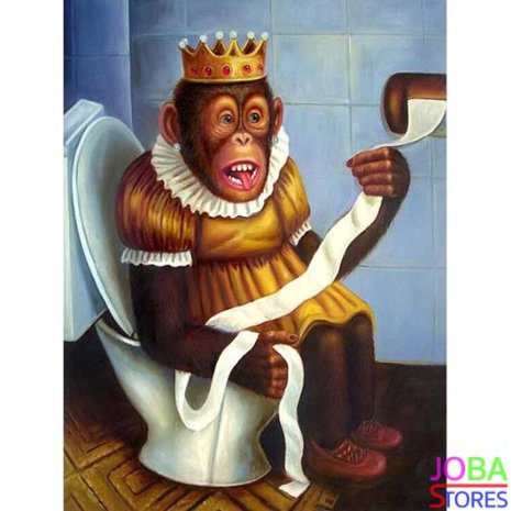 Diamond Painting Toilet Monkey Blue 30x40cm