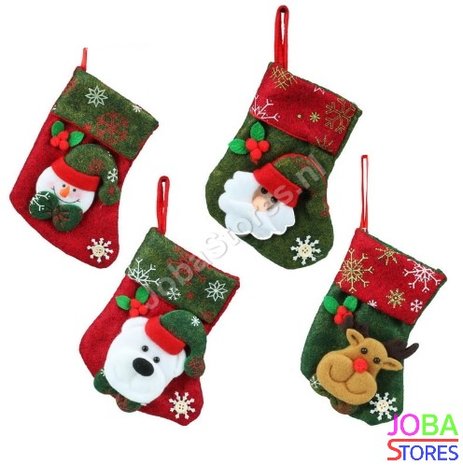 Set Kerst Sokken (4 stuks) 10x16x12cm