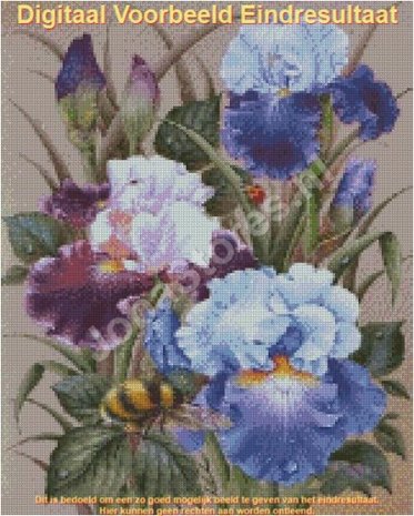 Diamond Painting Flowers with Bee 40x50cm