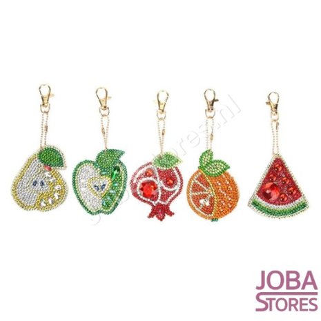 Diamond Painting Sleutelhanger Set Fruit 02 (5 stuks)