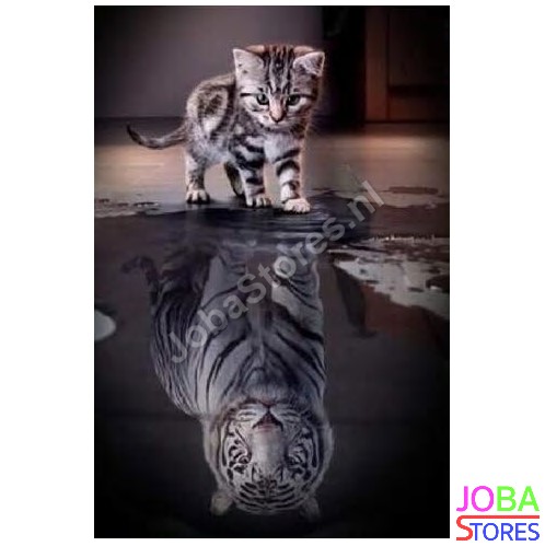 Kruik Stamboom tijdelijk Diamond Painting "JobaStores®" Kitten-Tiger 30x40cm - Shop now - JobaStores