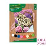 Schilderen op nummer "Sequin Art" Junior Bloemkatjes