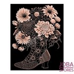 Kras Tekening Senior "Sequin Art" Laars met bloemen Rose Gold