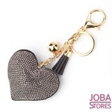 Bling Sleutelhanger Hart Grijs_