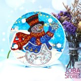 Diamond Painting Lamp Kerst 02 Sneeuwpop