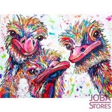 Diamond Painting Gekleurde Struisvogels 30x40cm