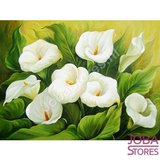 Diamond Painting Witte Bloemen 20x25cm