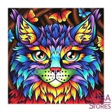 Diamond Painting Colorful Cat 20x20cm