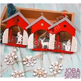 Houten Kerst Slinger Sneeuwpop