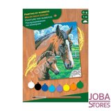 Schilderen op nummer "Sequin Art" Junior Paard & Veulen