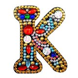Diamond Painting Sleutelhanger Alfabet Letter K_