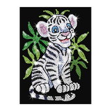Sequin Art / Pailletten kunst Witte Tijger