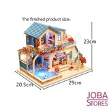 Miniatuur Zelfbouw Huisje Deluxe Blauw/Wit