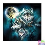 Diamond Painting Wolven Maan 50x50cm_