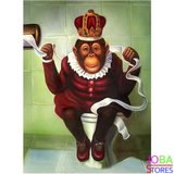 Diamond Painting Toilet Aap Groen 30x40cm_