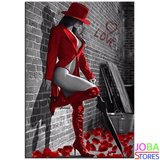 Diamond Painting Dame in rood 30x40cm_