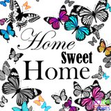 Diamond Painting Home Sweet Home Vlinders 30x30cm_