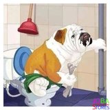Diamond Painting Toilet Hond 30x30cm_