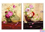 Diamond Painting Vintage Bloemen 40x25cm_
