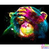 Schilderen op nummer "JobaStores®" Gekleurde Aap - 40x50cm_