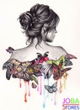 Diamond Painting Vlinder Vrouw 40x55cm - Rond_