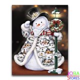 Diamond Painting Sneeuwman 50x60cm - rond_