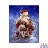 OP=OP Diamond Painting Kerstman met dieren 50x60cm_