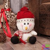 OP=OP Pluche Sneeuwpop Rood_