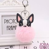 Pom Pom Sleutelhanger Hond Licht Roze_
