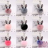 Pom Pom Sleutelhanger Hond Rood_