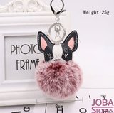 Pom Pom Sleutelhanger Hond Rood_