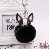 Pom Pom Sleutelhanger Hond Zwart_