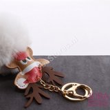 OP=OP Pom Pom Sleutelhanger Rendier Bruin_