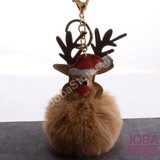 OP=OP Pom Pom Sleutelhanger Rendier Bruin_