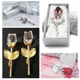 Kristallen Roosje in geschenkdoosje Rood_