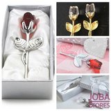 Kristallen Roosje in geschenkdoosje Goudkleurig_
