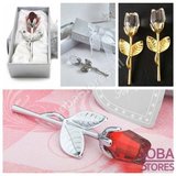 Kristallen Roosje in geschenkdoosje Goudkleurig_