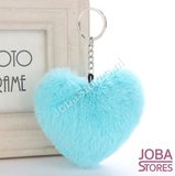 Pom Pom Sleutelhanger Hart Blauw_