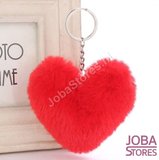 Pom Pom Sleutelhanger Hart Rood_