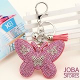 Bling Sleutelhanger Vlinder Roze Klein_