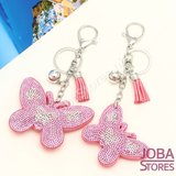 Bling Sleutelhanger Vlinder Roze Klein_