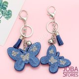 Bling Sleutelhanger Vlinder Blauw Groot_